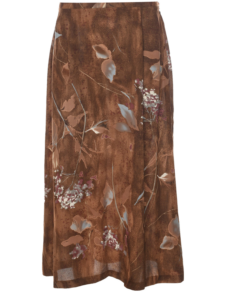 Floral Pattern Maxi Skirt - S