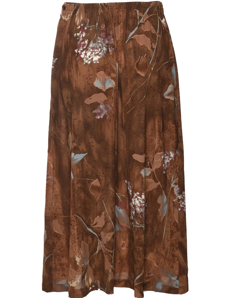 Floral Pattern Maxi Skirt - S
