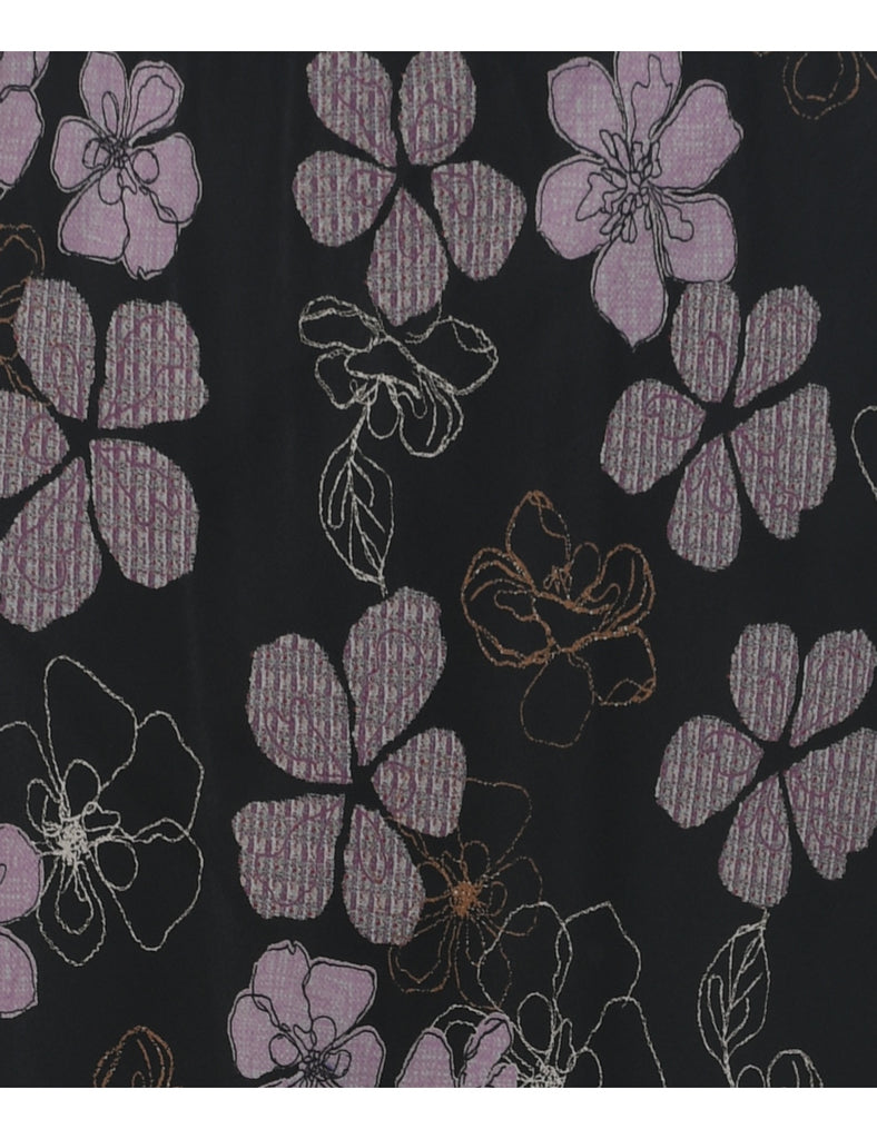 Floral Pattern Maxi Skirt - M