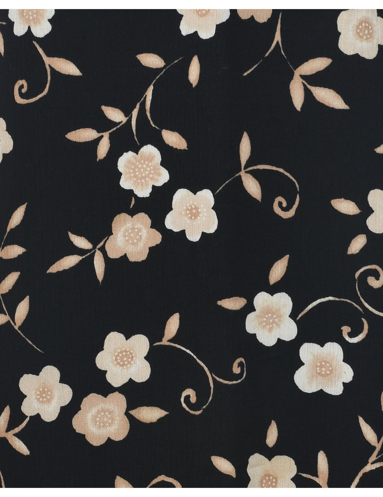 Floral Pattern Maxi Skirt - M