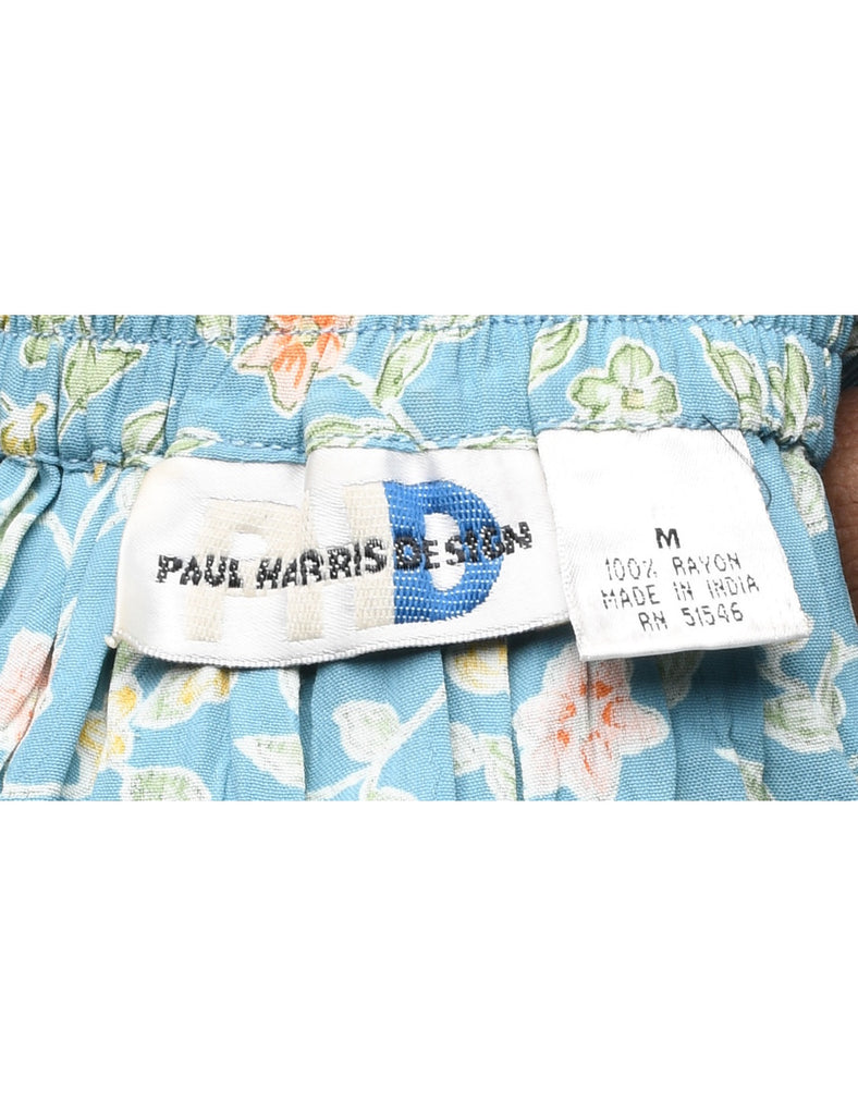 Floral Pattern Maxi Skirt - M
