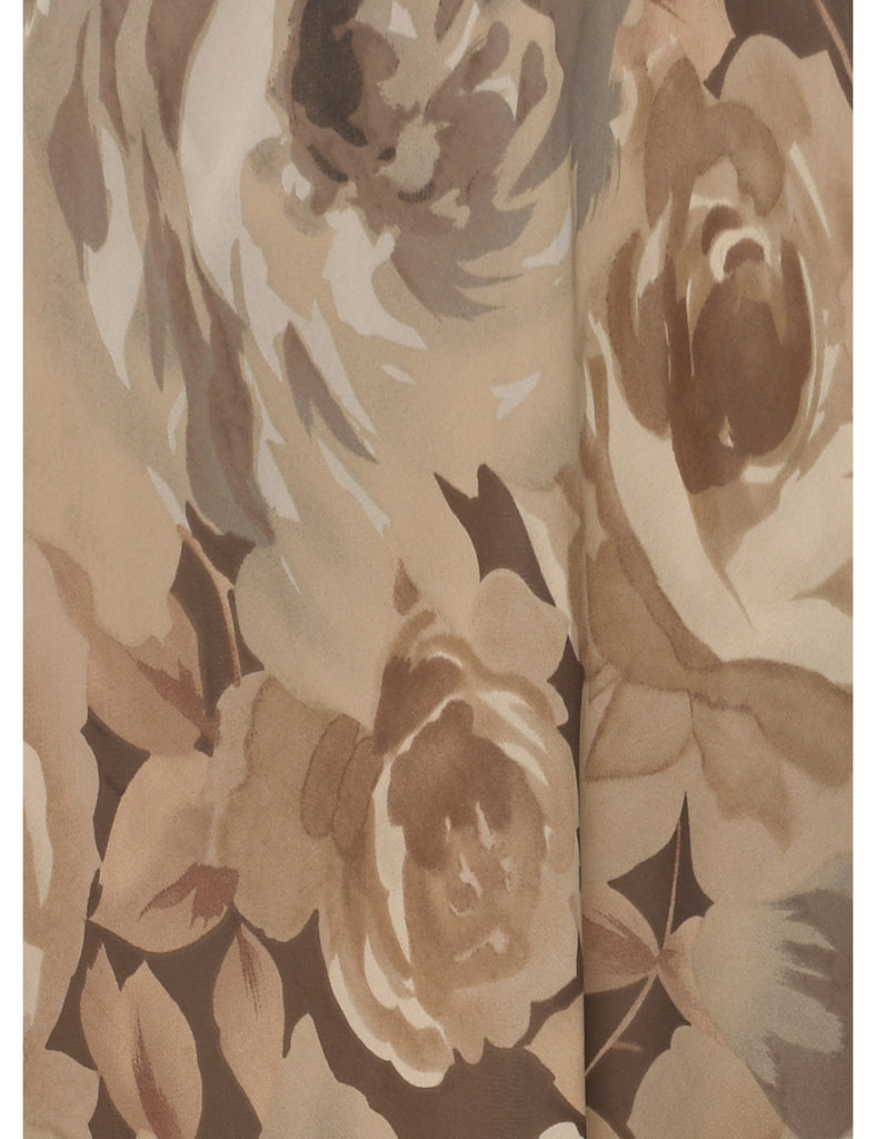 Floral Pattern Midi Skirt - L