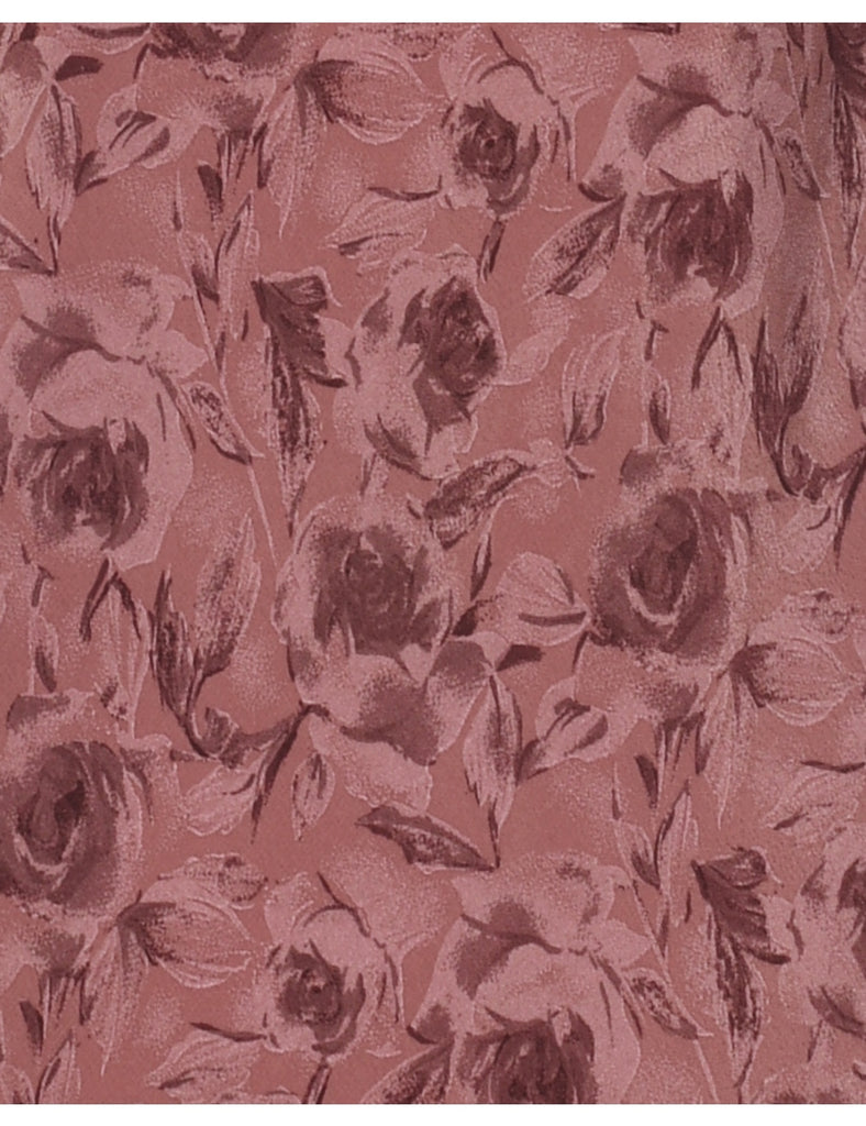 Floral Pattern Mini Dress - M