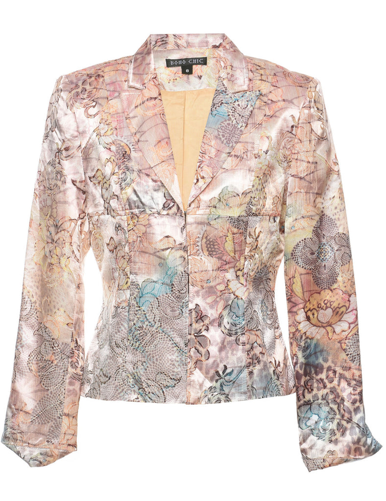 Floral Pattern Multi-Colour Tailored Blazer - M