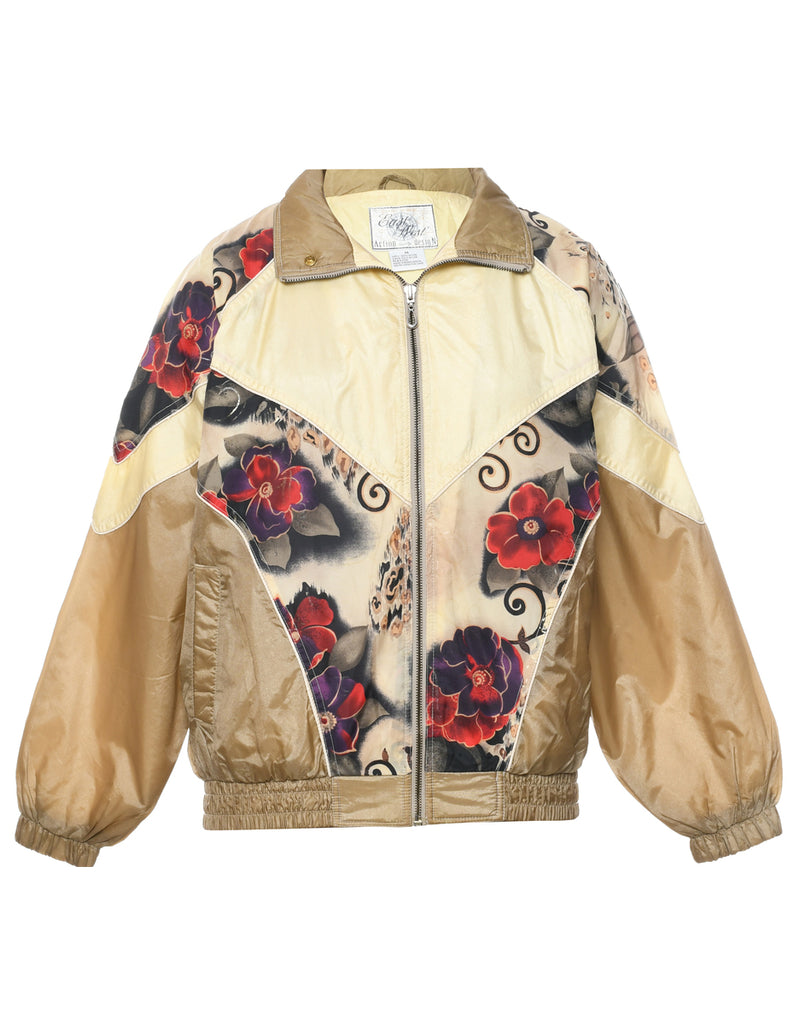 Floral Pattern Nylon Jacket - M