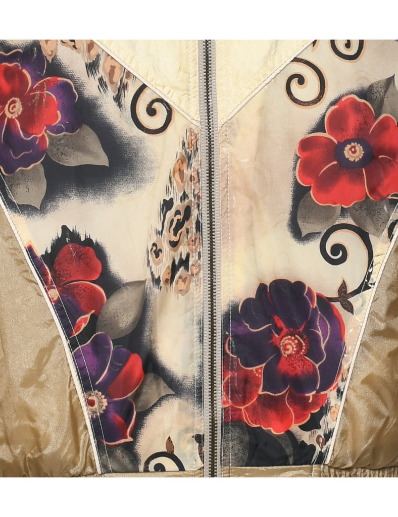Floral Pattern Nylon Jacket - M