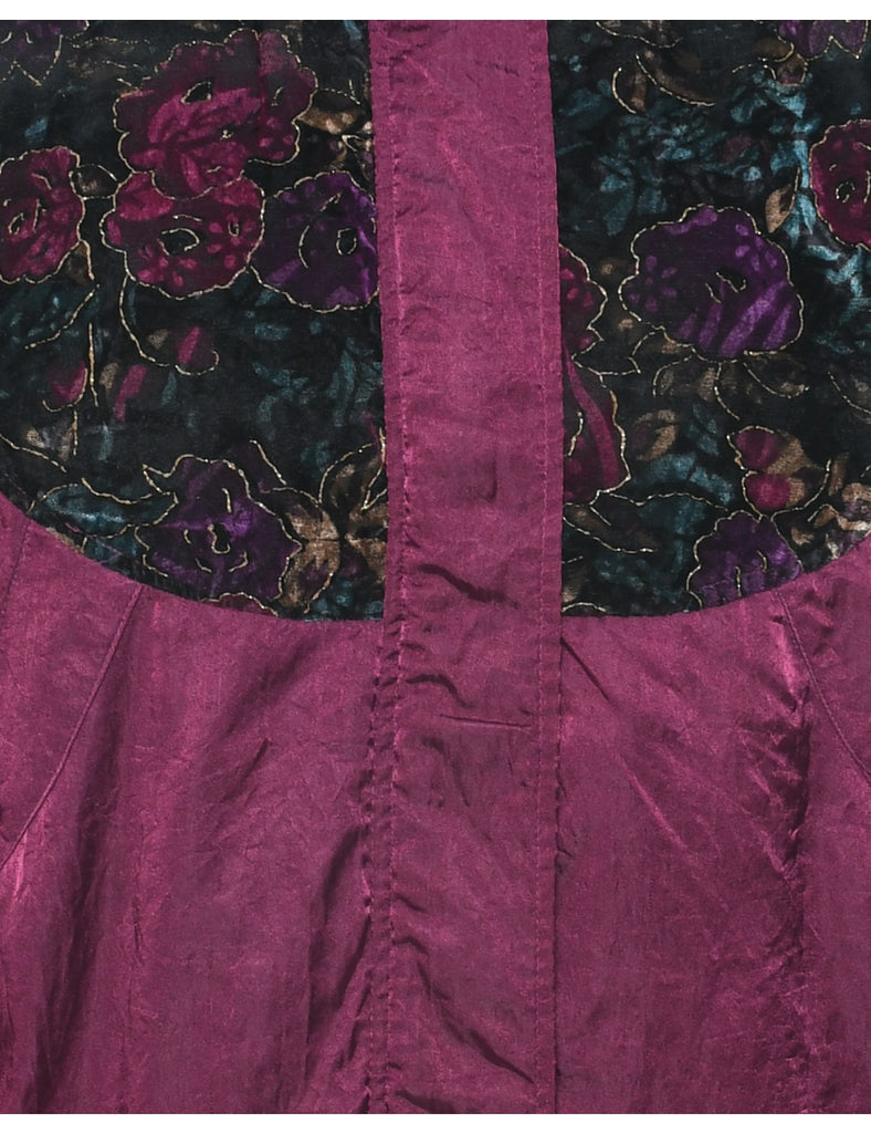 Floral Pattern Nylon Jacket - L