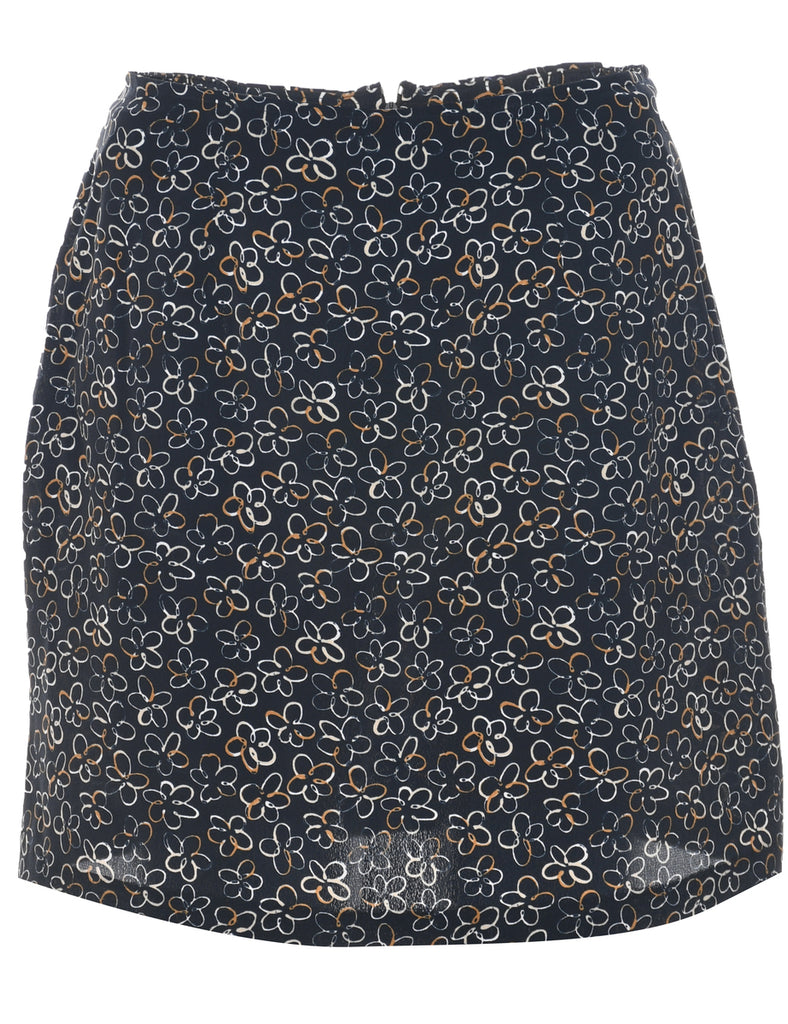 Floral Pattern Pencil Skirt - M
