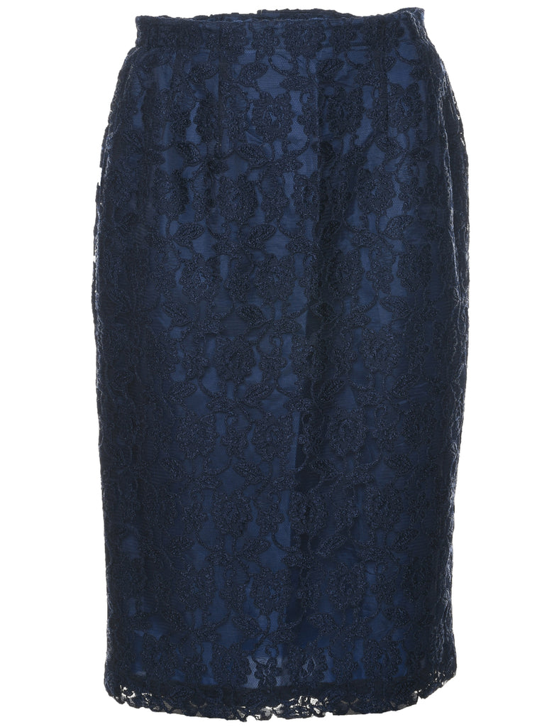Floral Pattern Pencil Skirt - M