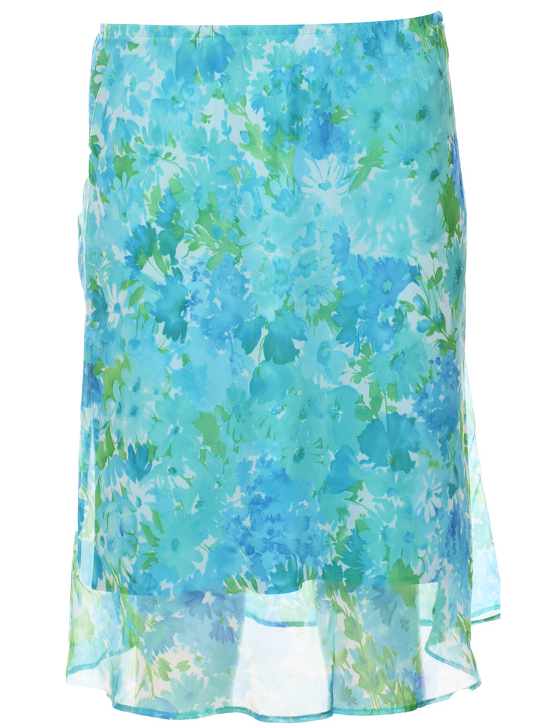 Floral Pattern Pencil Skirt - S