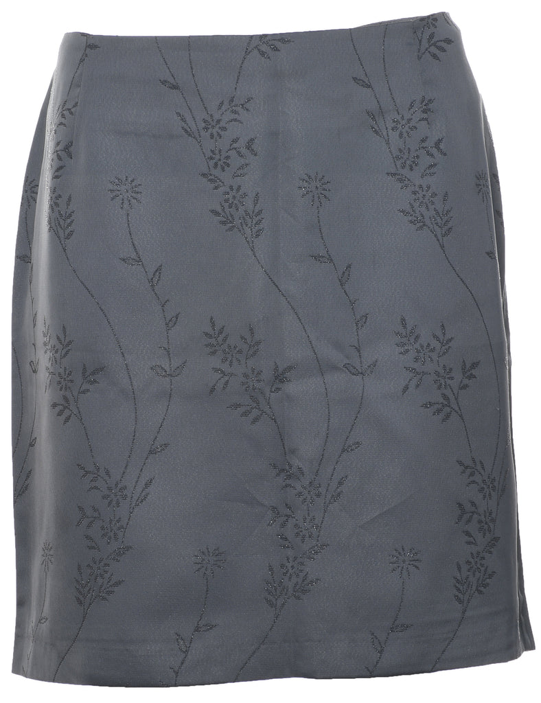 Floral Pattern Pencil Skirt - L