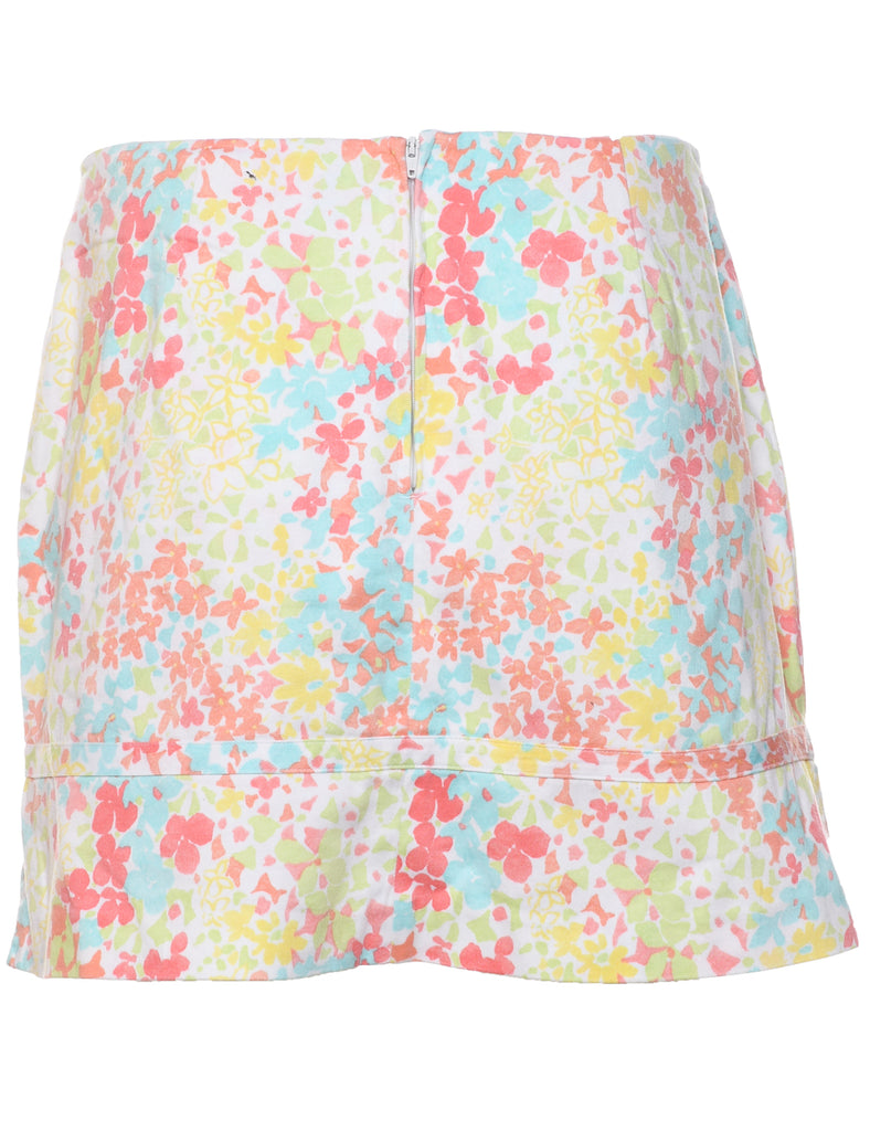 Floral Pattern Pencil Skirt - M