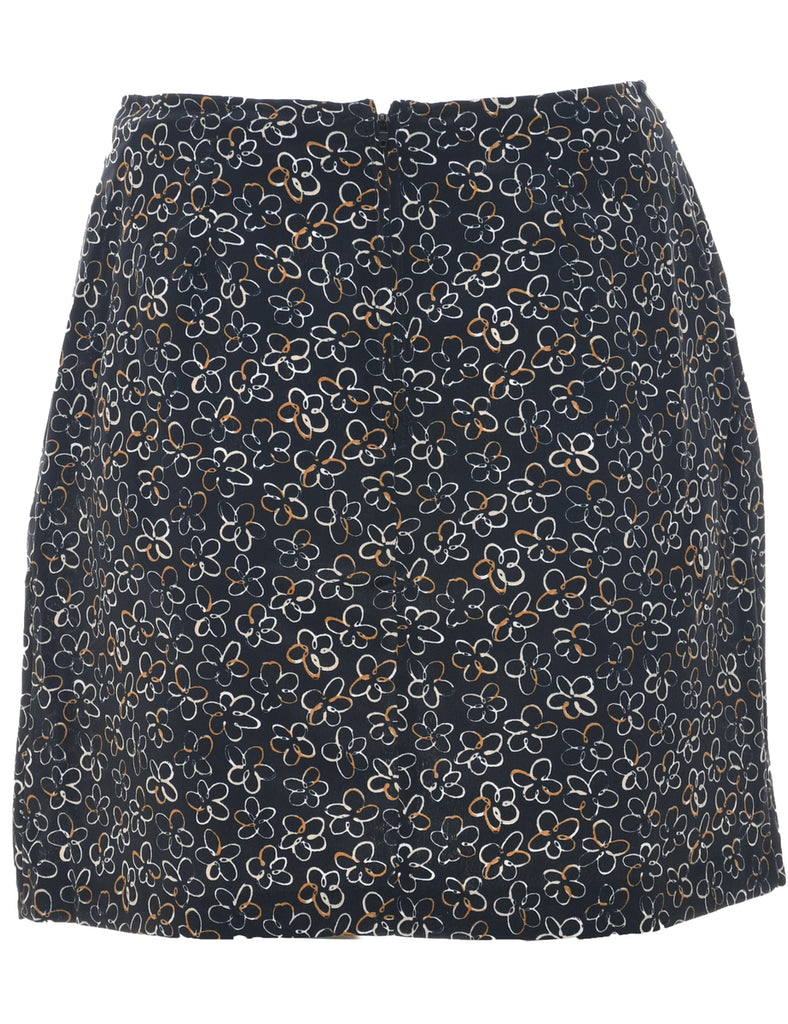 Floral Pattern Pencil Skirt - M
