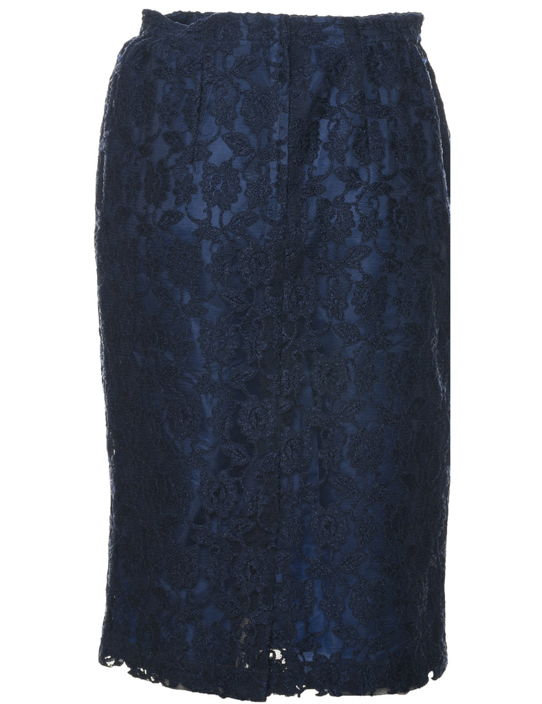 Floral Pattern Pencil Skirt - M