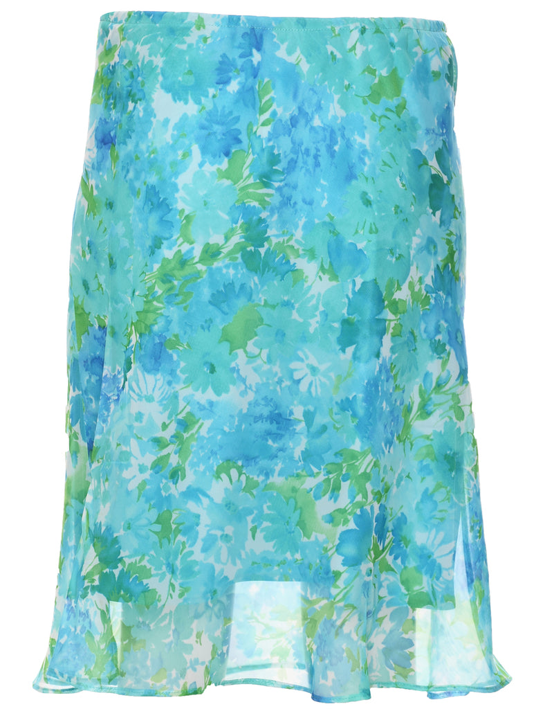 Floral Pattern Pencil Skirt - S