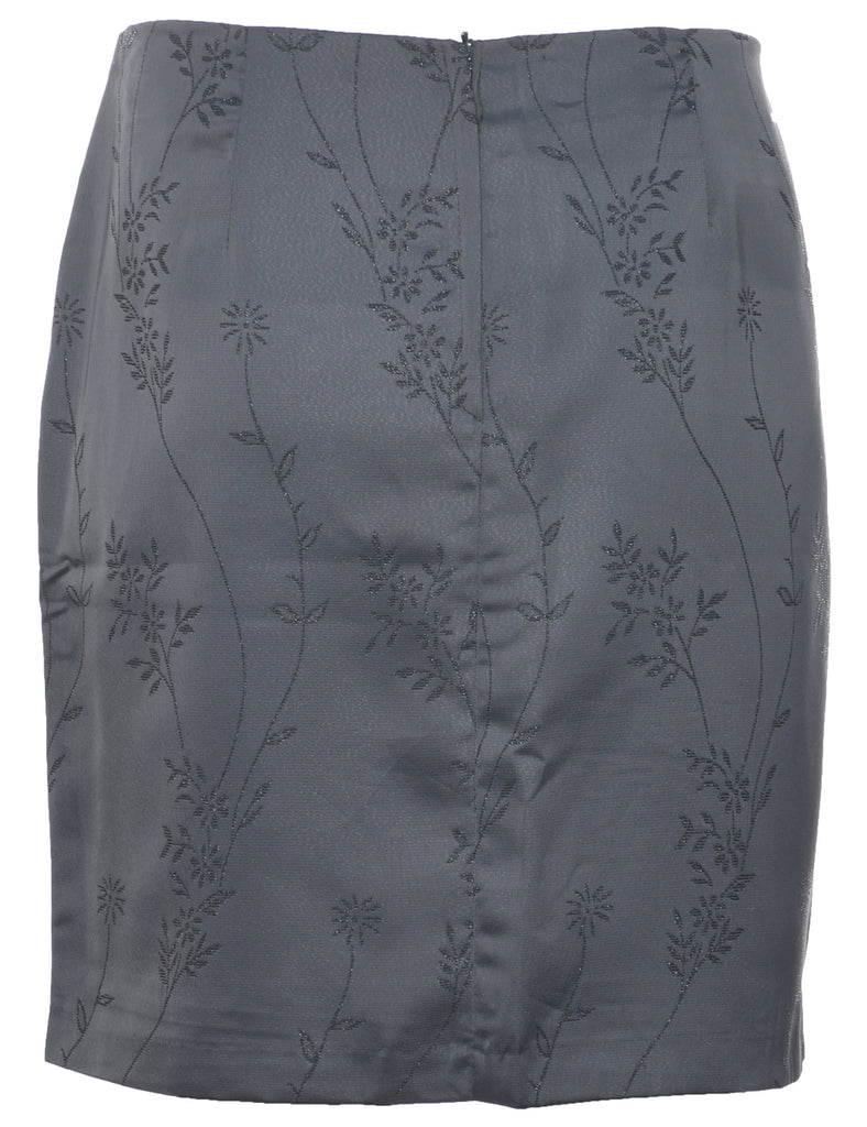 Floral Pattern Pencil Skirt - L