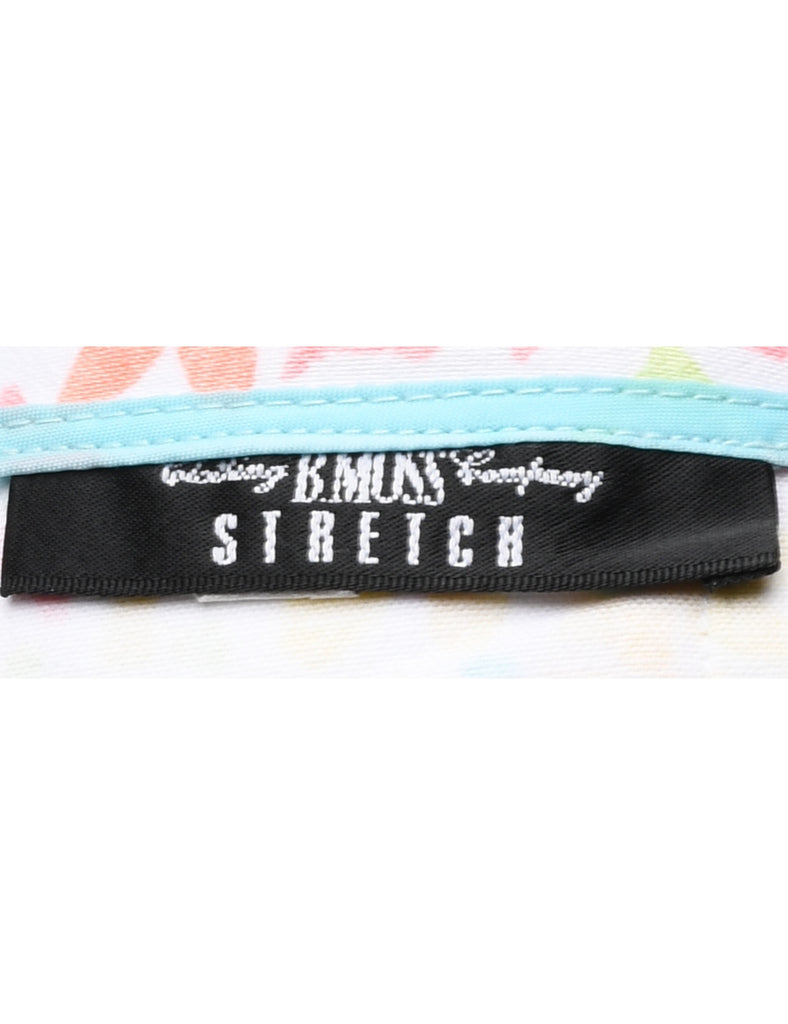 Floral Pattern Pencil Skirt - M