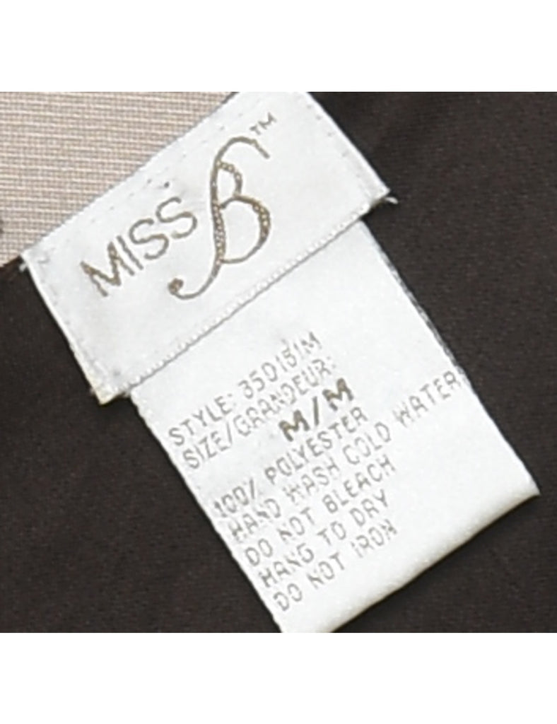 Floral Pattern Sequined Party Dress - M