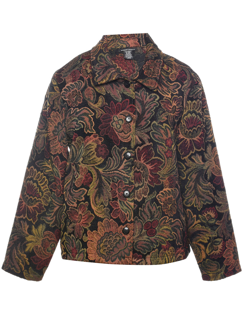 Floral Pattern Tapestry Jacket - L