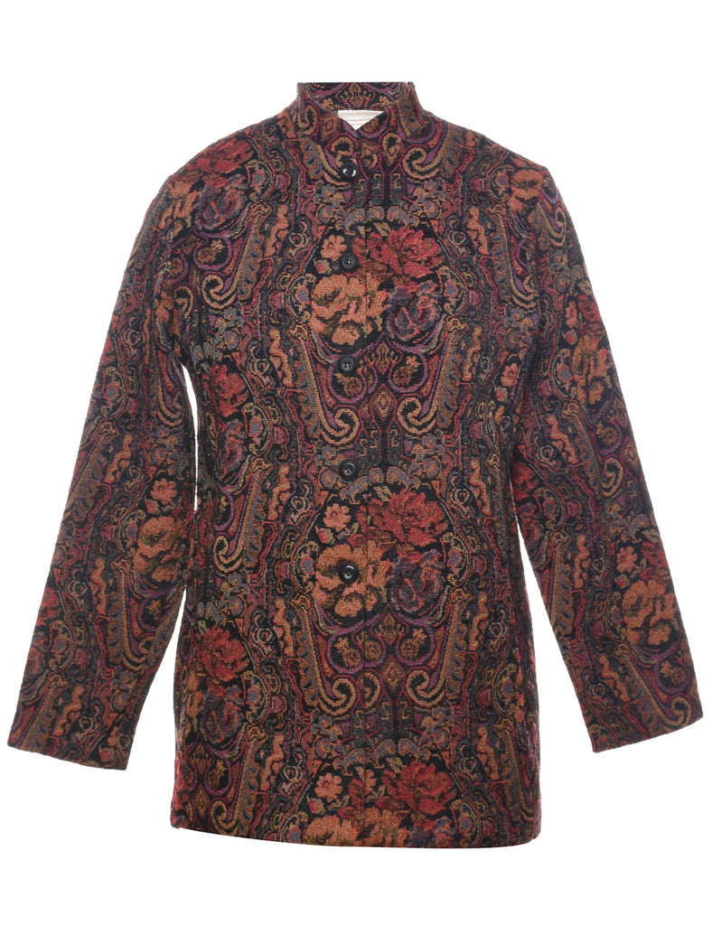 Floral Pattern Tapestry Jacket - M