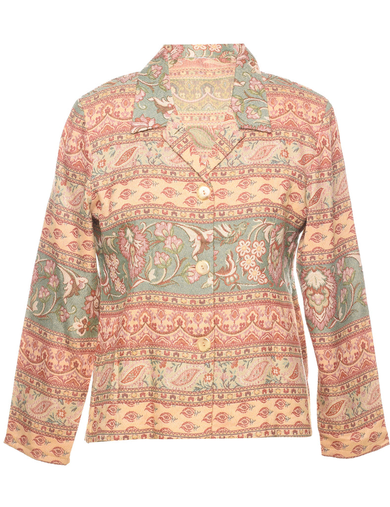 Floral Pattern Tapestry Jacket - M