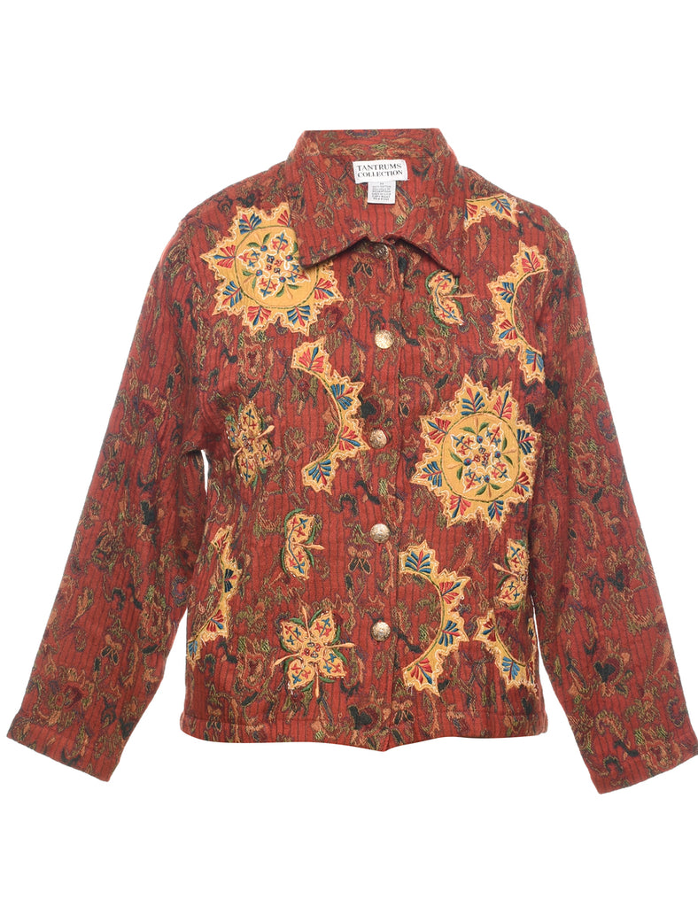 Floral Pattern Tapestry Jacket - M