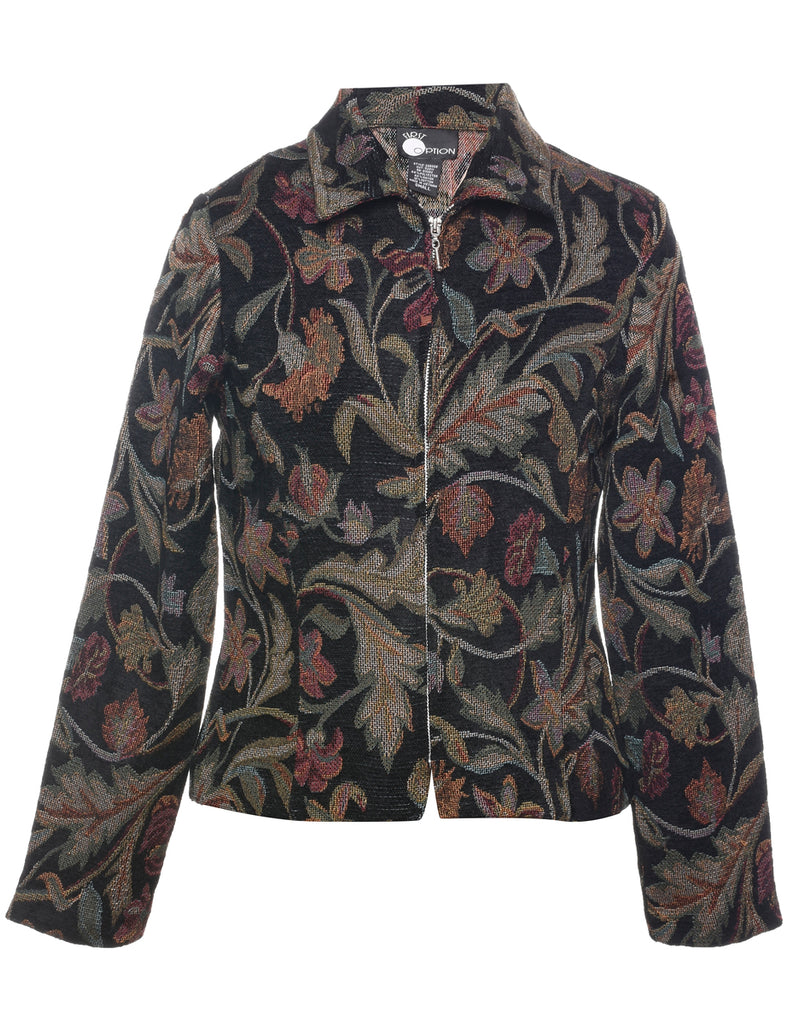 Floral Pattern Tapestry Jacket - S