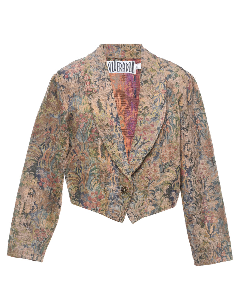 Floral Pattern Tapestry Jacket - M