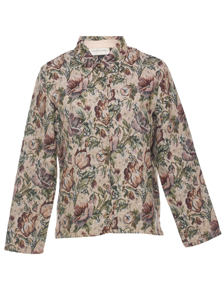 Floral Pattern Tapestry Jacket - L