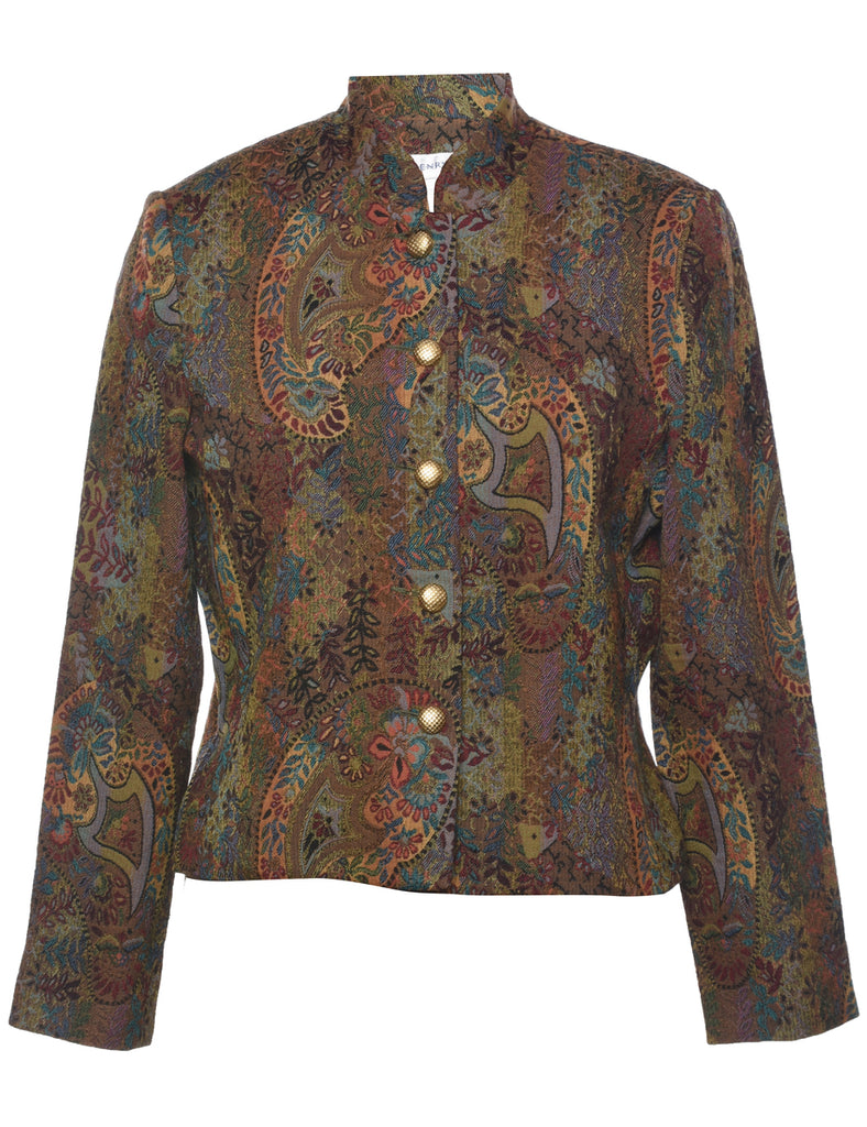 Floral Pattern Tapestry Jacket - M