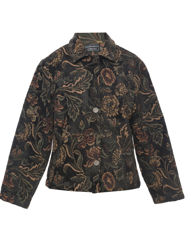 Floral Pattern Tapestry Jacket - L