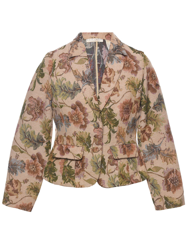 Floral Pattern Tapestry Jacket - M