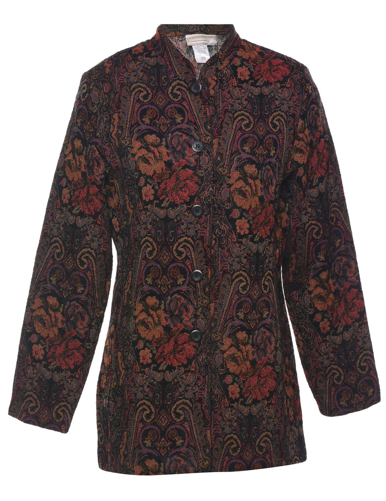 Floral Pattern Tapestry Jacket - M