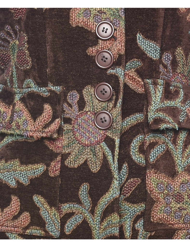Floral Pattern Tapestry Jacket - M