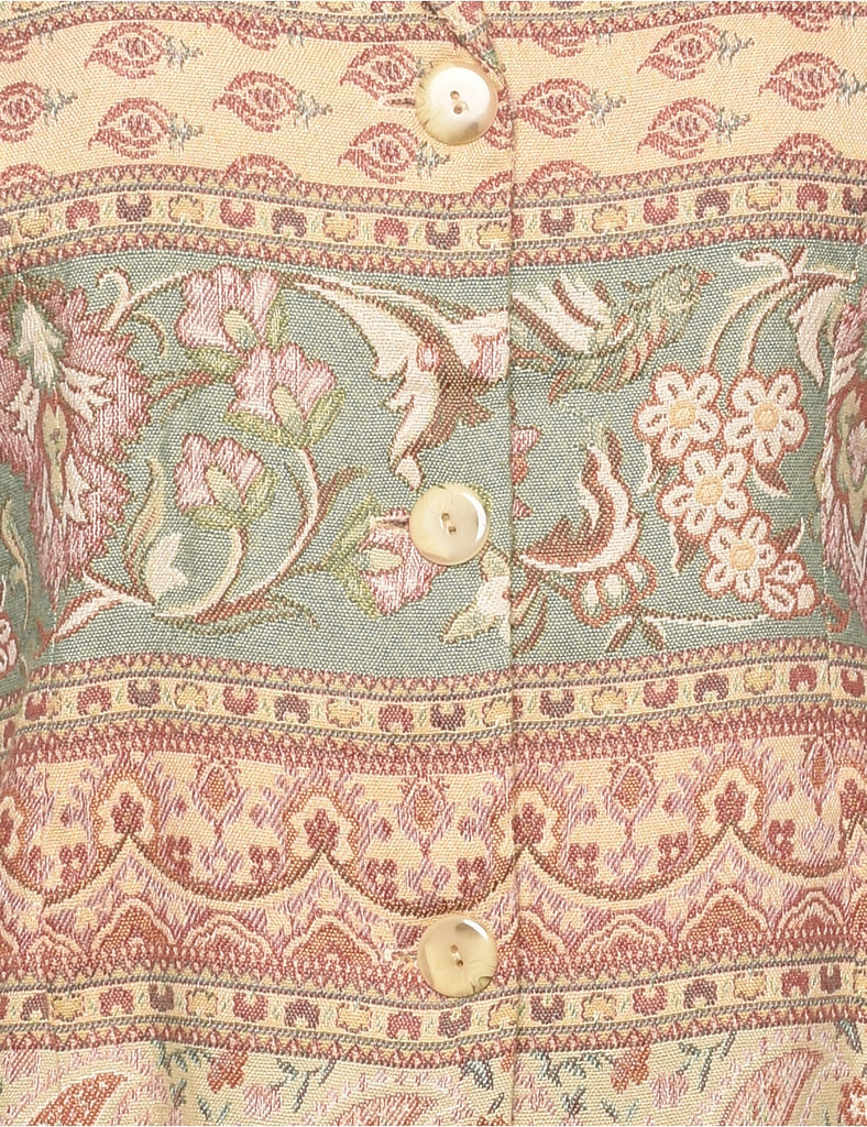 Floral Pattern Tapestry Jacket - M
