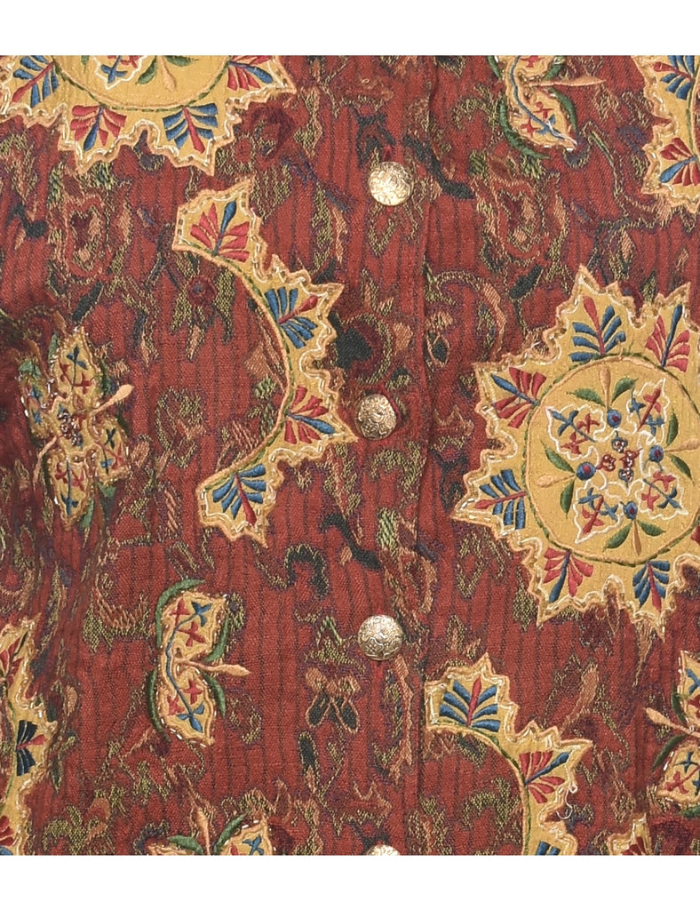 Floral Pattern Tapestry Jacket - M