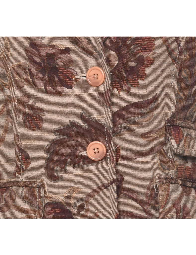 Floral Pattern Tapestry Jacket - M