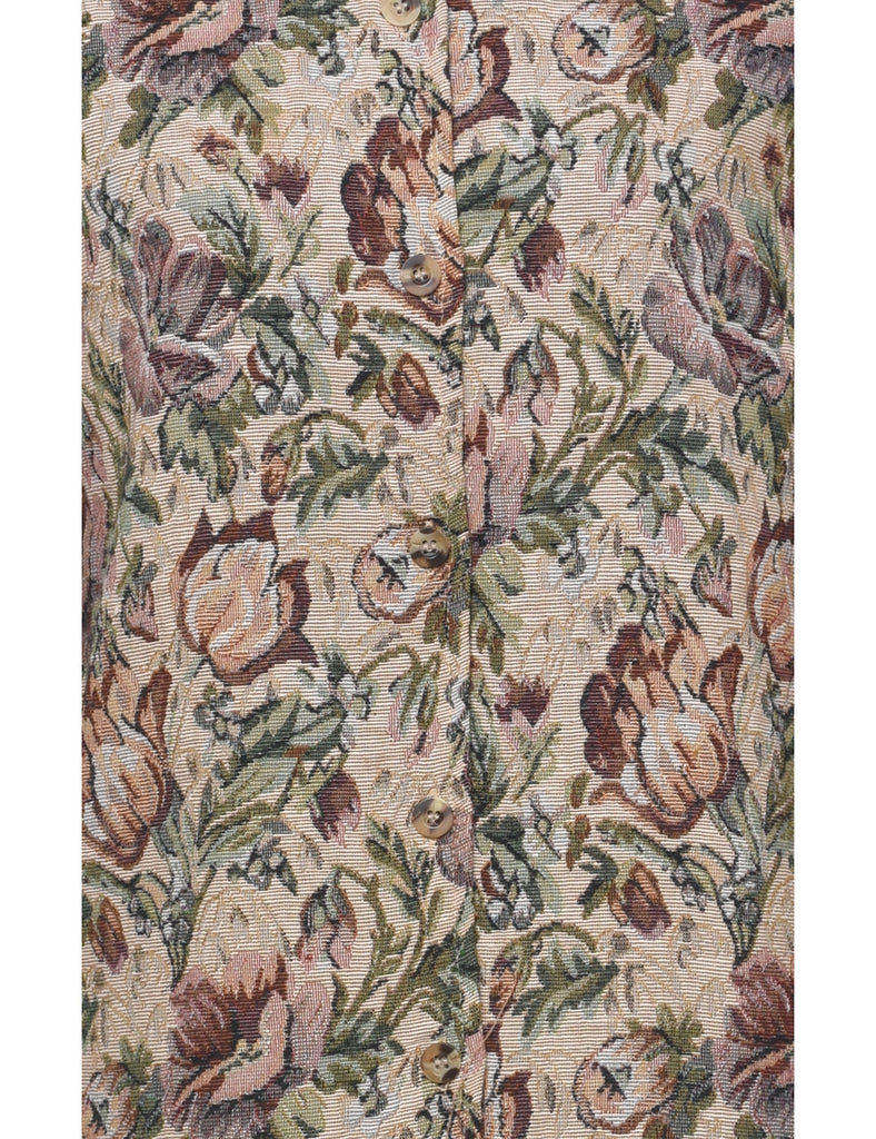 Floral Pattern Tapestry Jacket - L