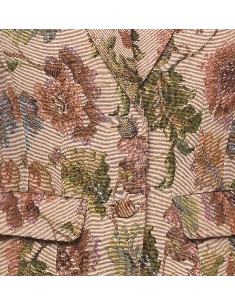 Floral Pattern Tapestry Jacket - M