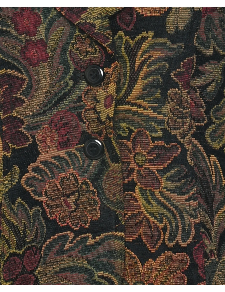 Floral Pattern Tapestry Jacket - S