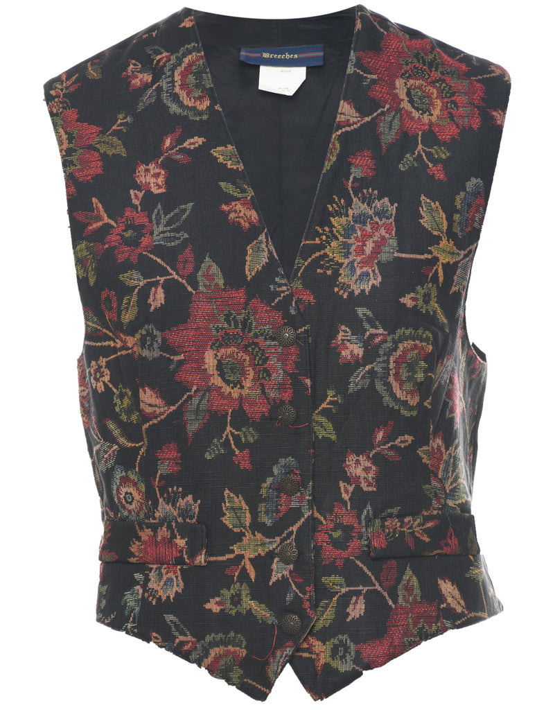 Floral Pattern Tapestry Waistcoat - M