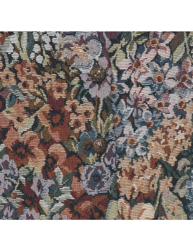 Floral Pattern Tapestry Waistcoat - XL