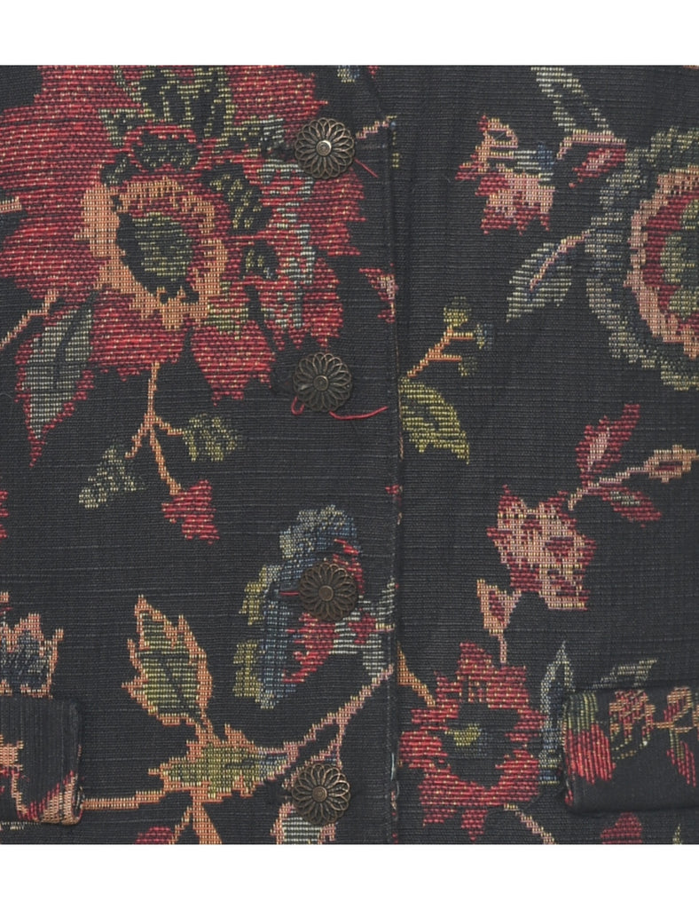 Floral Pattern Tapestry Waistcoat - M