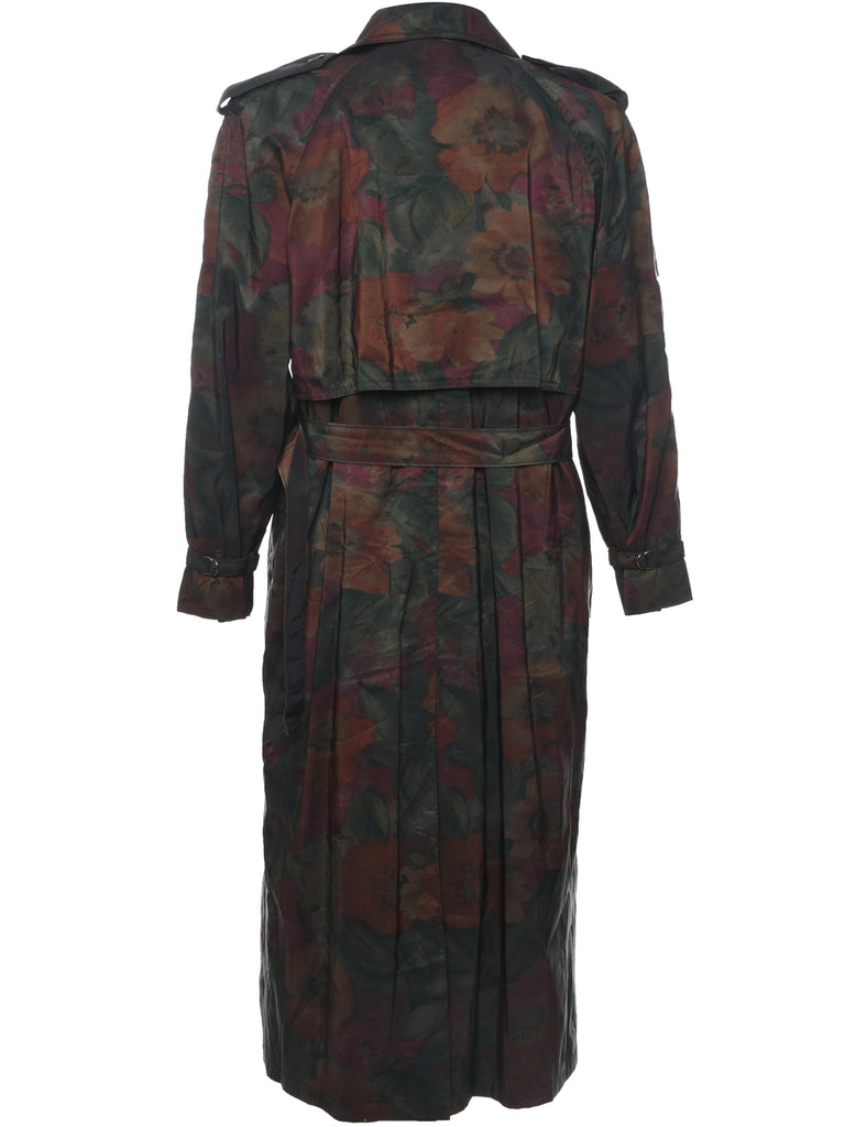 Floral Pattern Trench Coat - XL