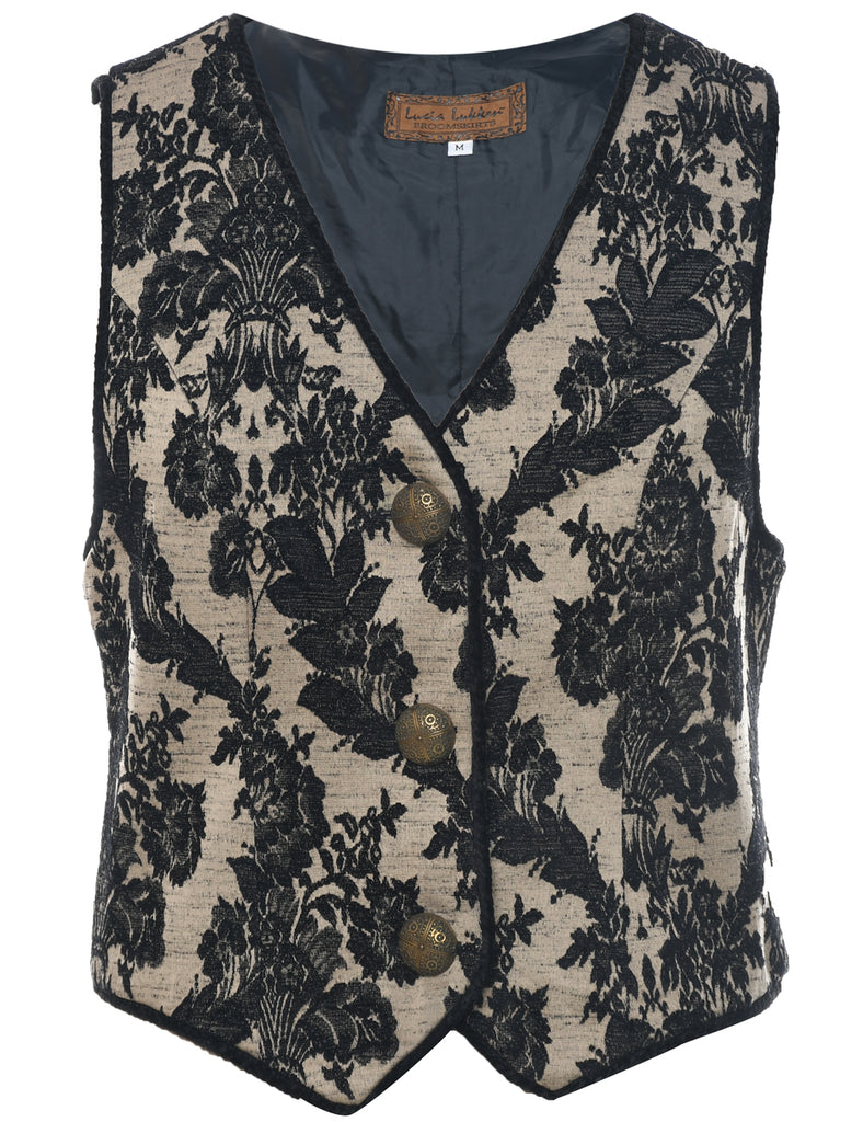 Floral Pattern Waistcoat - M