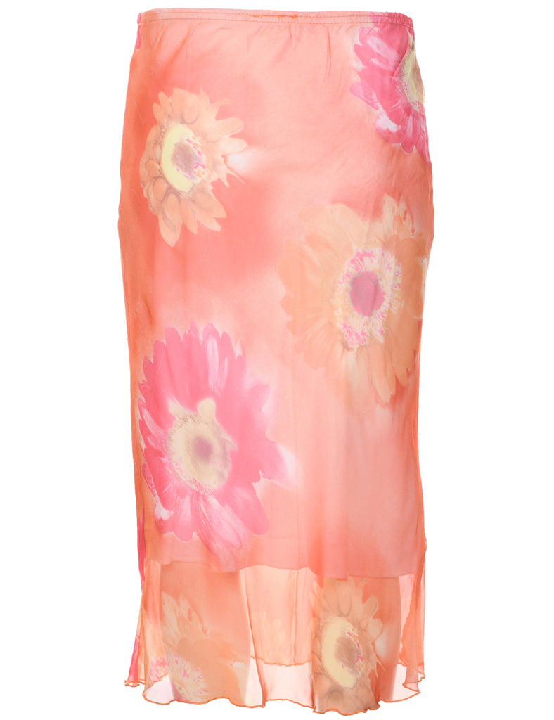 Floral Pattern Y2K Skirt - S