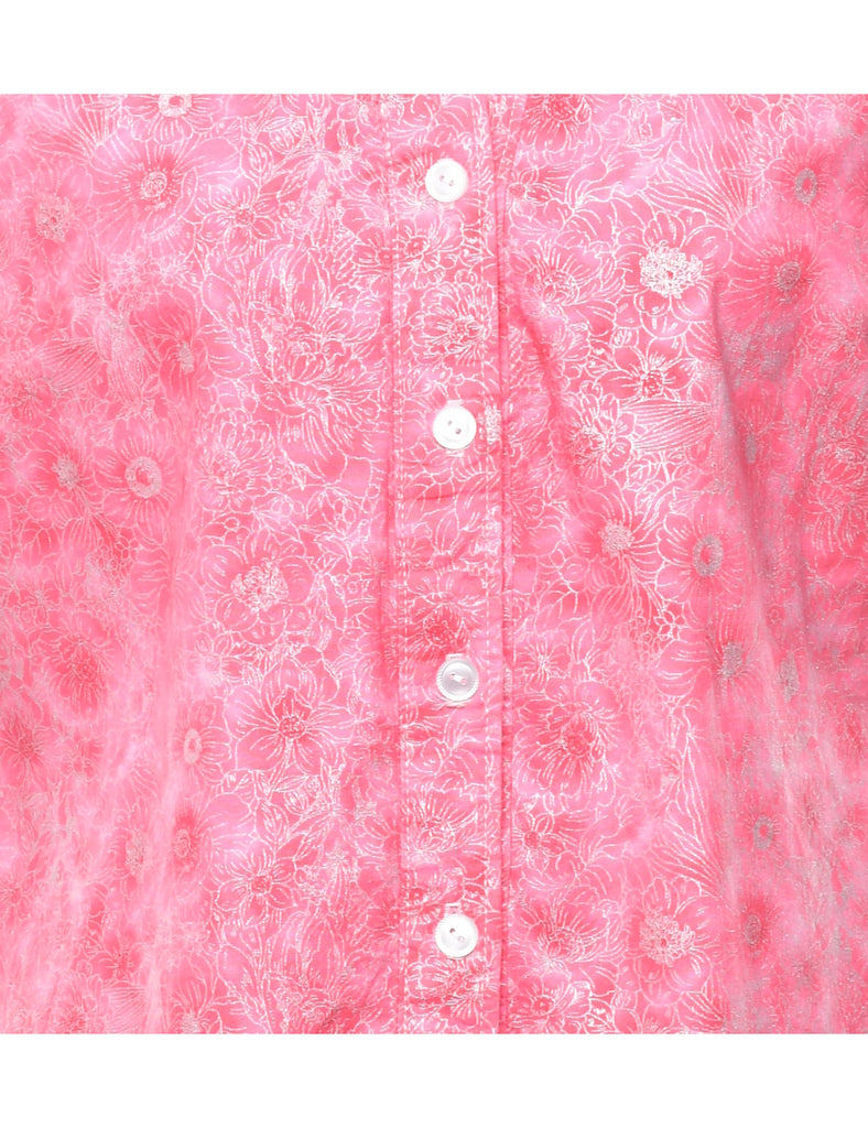 Floral Pink Blouse - M