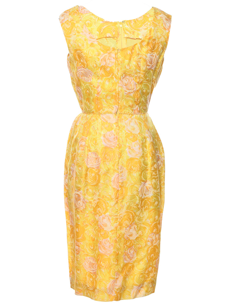 Floral Print 1960s Dress - M