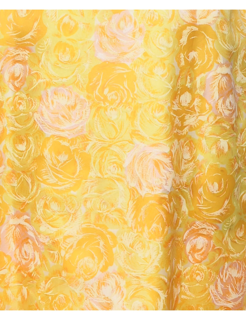 Floral Print 1960s Dress - M