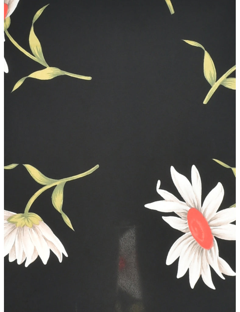 Floral Print A-line Skirt - M